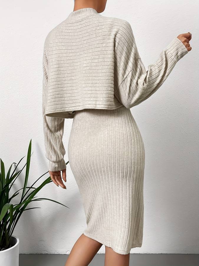 Tvådelad MIDI Uppsättning för Dam i Polyester – Elegant och Mångsidig Kläder Dam för Vardag och Fest 2