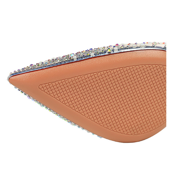 Kvinnor Stiletthæl Kristalldekorationer Transparent PVC-4