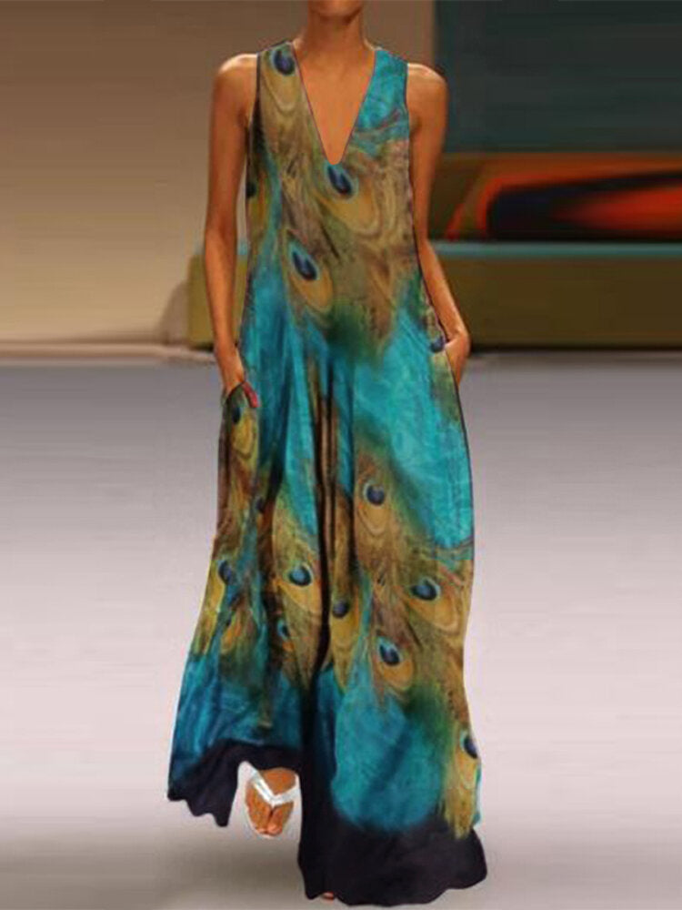 Variant image for Maxiklänning Dam Bohemisk Lång Polyester för Sommar-17