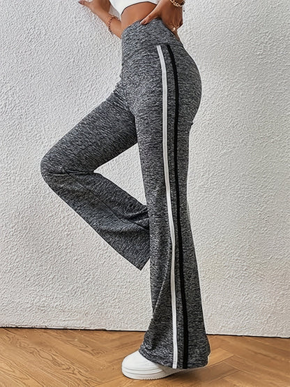 Höga Byxor Dam Randiga Polyester Med Skräddarsydd Passform-1