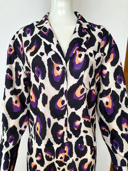 Kvinnors Byxdress Hög Midja Bred Byxa Polyester-6