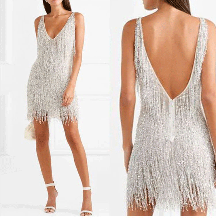 Variant image for Kvinnors Slipklänning V-ringad Lyxig Polyester Elastan-1