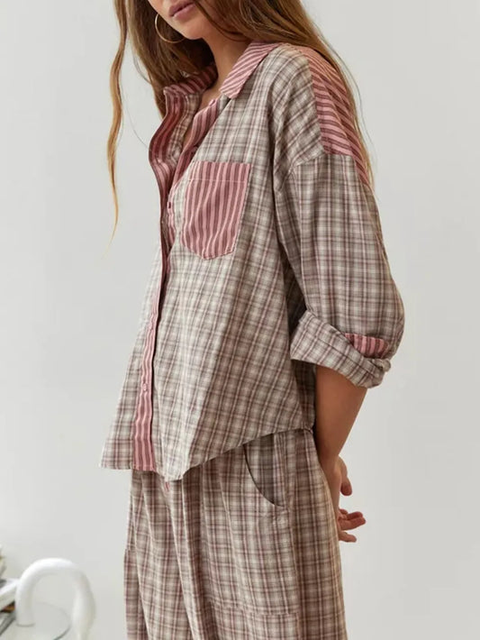 Dam Pyjamas 2-delad Vintage Stil Polyester-1