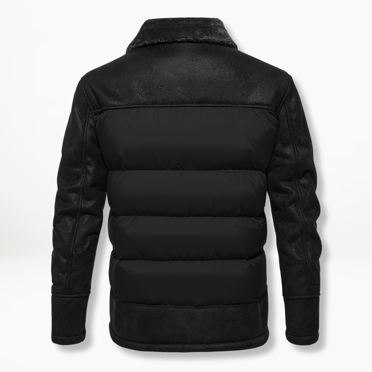 Dam Vinterjacka Läder med Fleecefoder Elegant Komfortabel-5