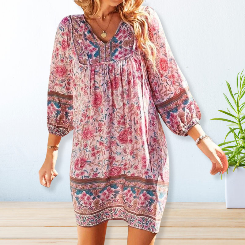 Fina Dam Klänningar Boho Lätt Polyester för Sommarutflykter-5