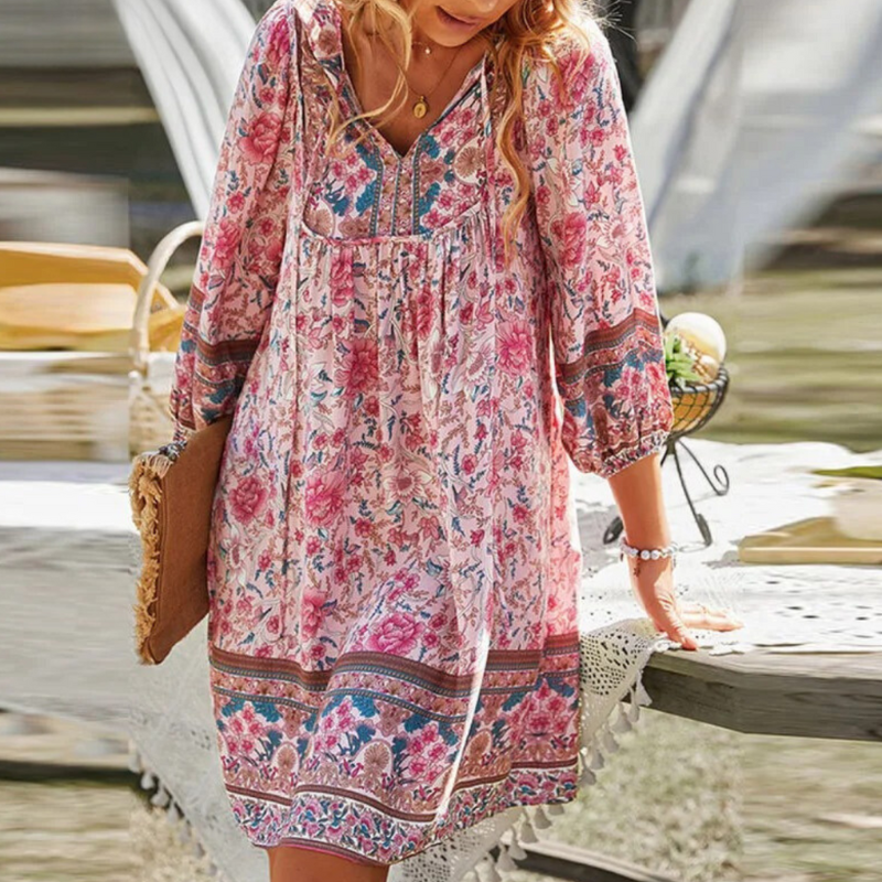 Fina Dam Klänningar Boho Lätt Polyester för Sommarutflykter-2