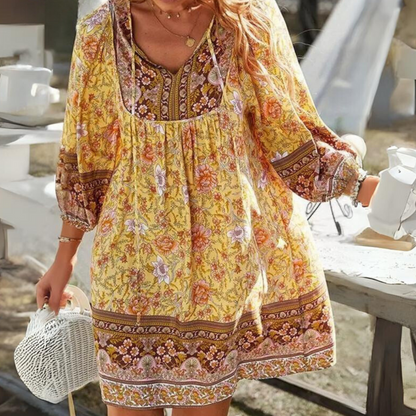 Fina Dam Klänningar Boho Lätt Polyester för Sommarutflykter-3