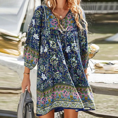 Fina Dam Klänningar Boho Lätt Polyester för Sommarutflykter-4
