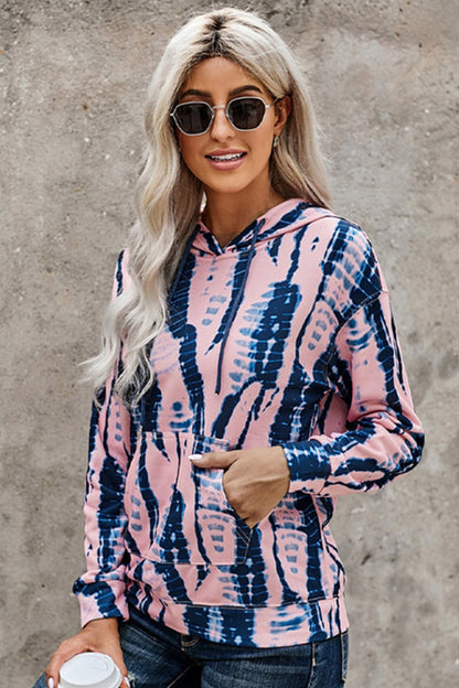 Dam Ficktröja med Huva Batikdesign Polyester-6