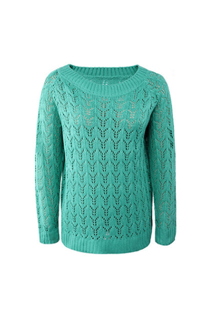 Dam Tjocktröja Off-Shoulder Hålärm Vid Silhuett Polyester-3