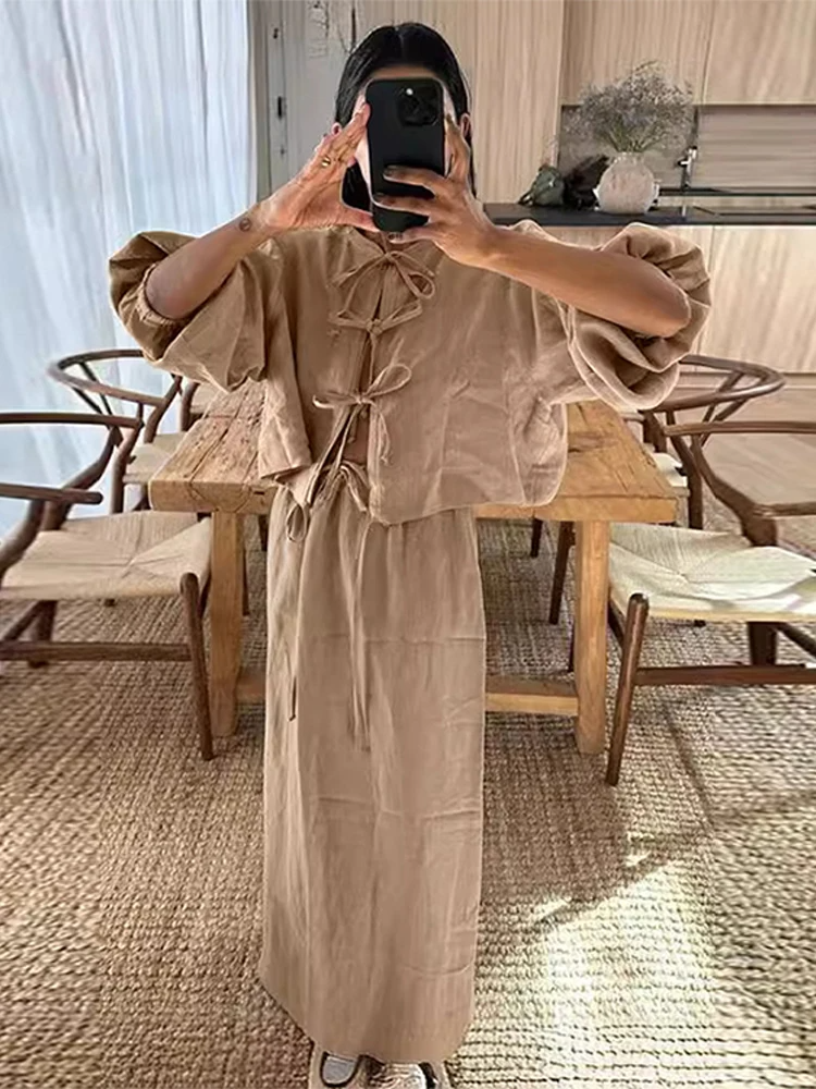 Dam Stickklänning Broderad Kontrastfärger Stickmaterial-2