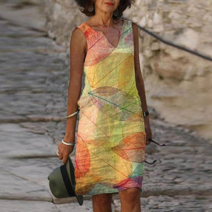 Damklänning Elegant Mönstrad Polyester för Fina Dam Klänningar-1