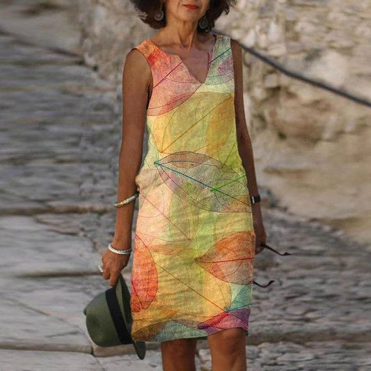 Damklänning Elegant Mönstrad Polyester för Fina Dam Klänningar-1