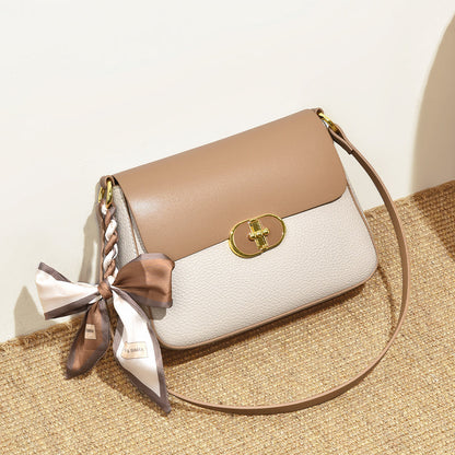 Dam Axelväska Veganskt Läder Justerbara Remmar Rymlig Inredning-5