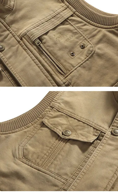 Taktisk Utomhusväst för Herrar i Hållbart Material – Vintage Stil med Flera Fickor, Perfekt för Camping och Fiske 3