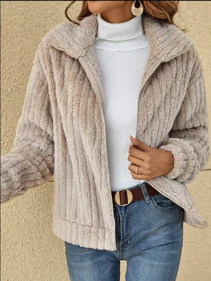 Damjacka med Blixtlås Elegant Design Högkvalitativ Polyester-5