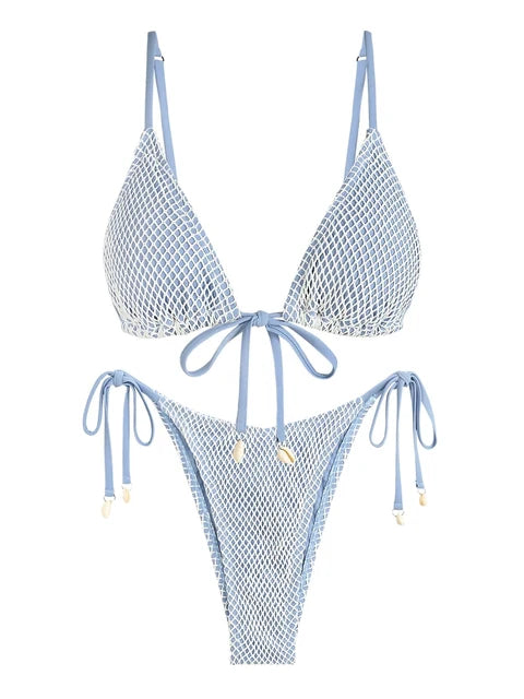 Trendig Bikini för Dam i Nylon och Spandex – Bekväm Passform och Flera Storlekar, Perfekt för Strand och Pool 16