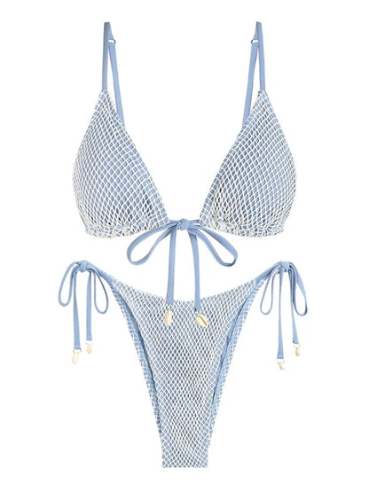 Trendig Bikini för Dam i Nylon och Spandex – Bekväm Passform och Flera Storlekar, Perfekt för Strand och Pool 16