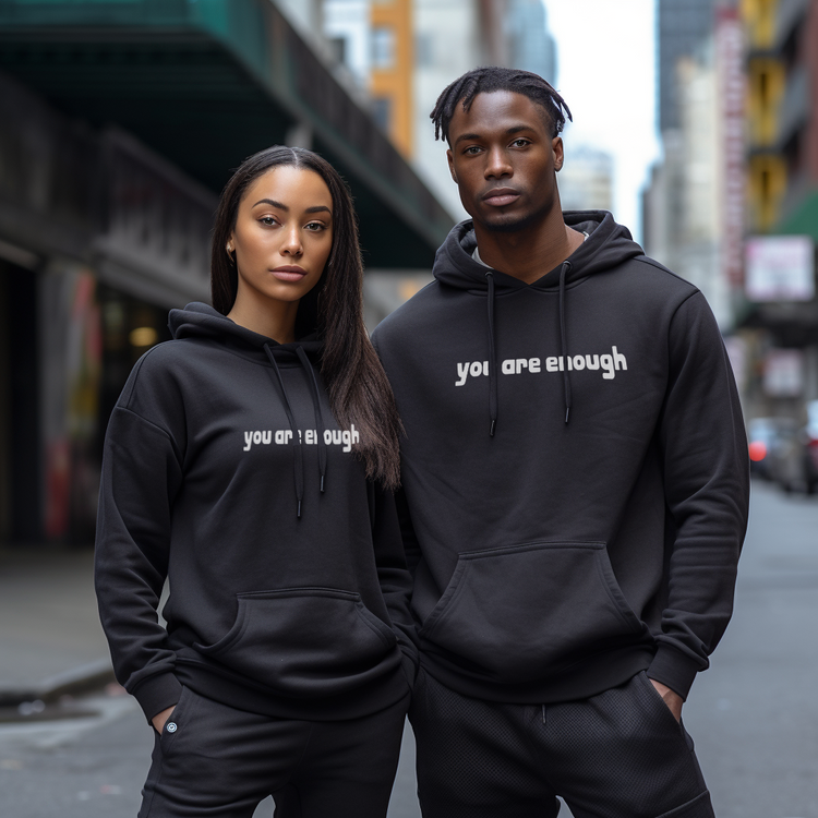 Unisex Hoodie Mjuk Bomull med Inspirerande Budskap 3