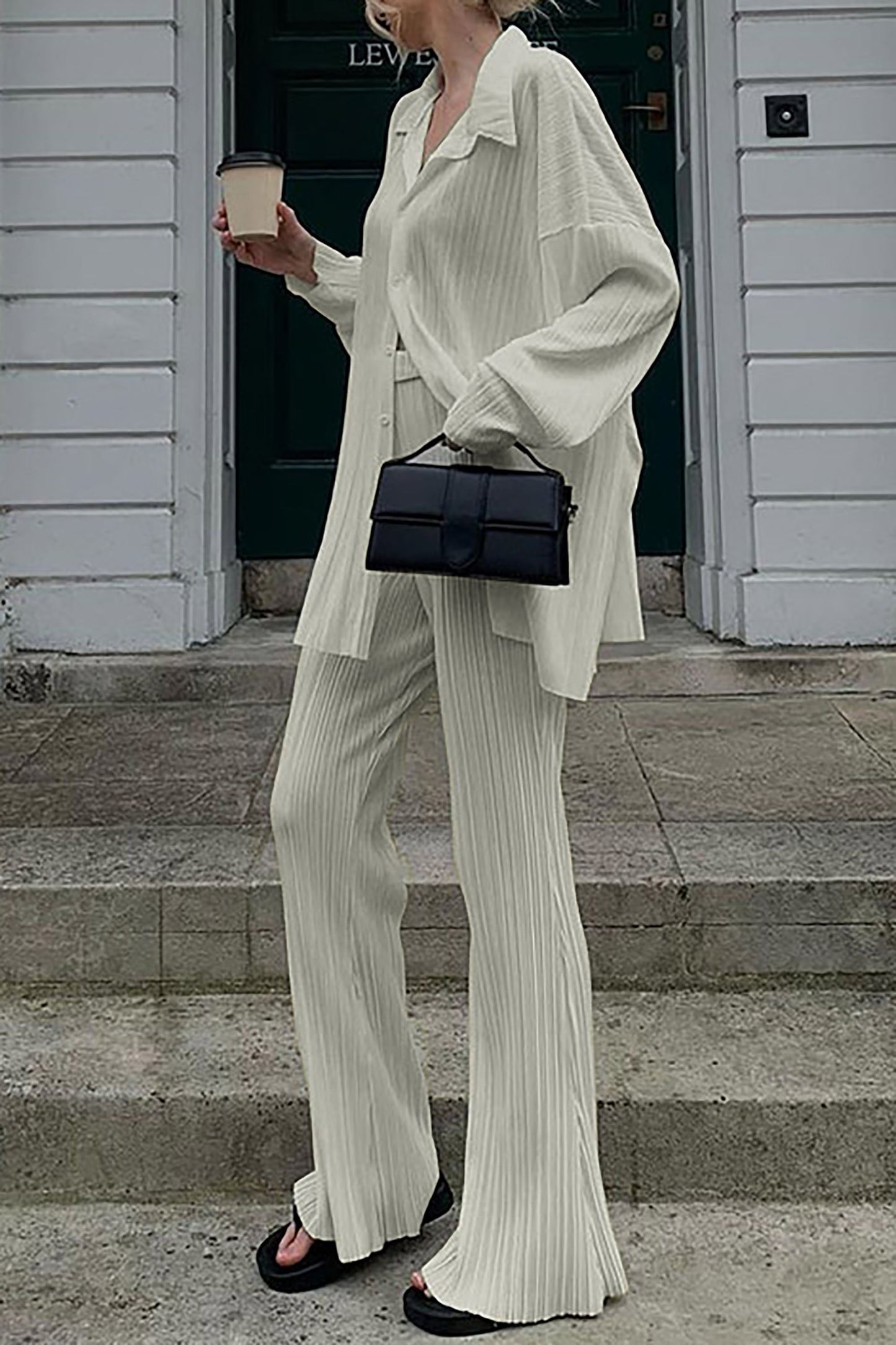 Dam Fritidsdräkt Slim Fit Hålmönster Andningsbar Vävmaterial 4