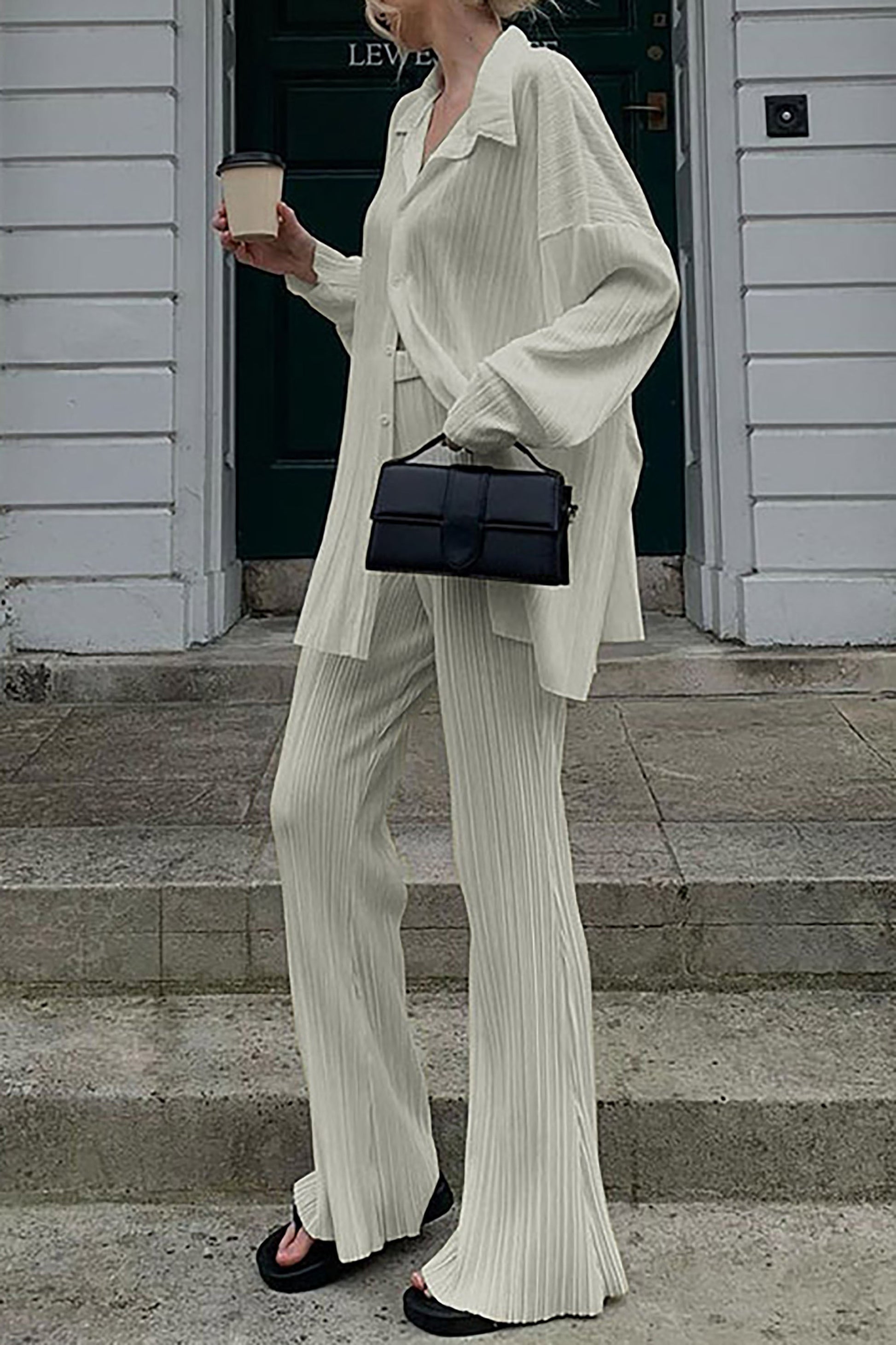 Dam Fritidsdräkt Slim Fit Hålmönster Andningsbar Vävmaterial 4