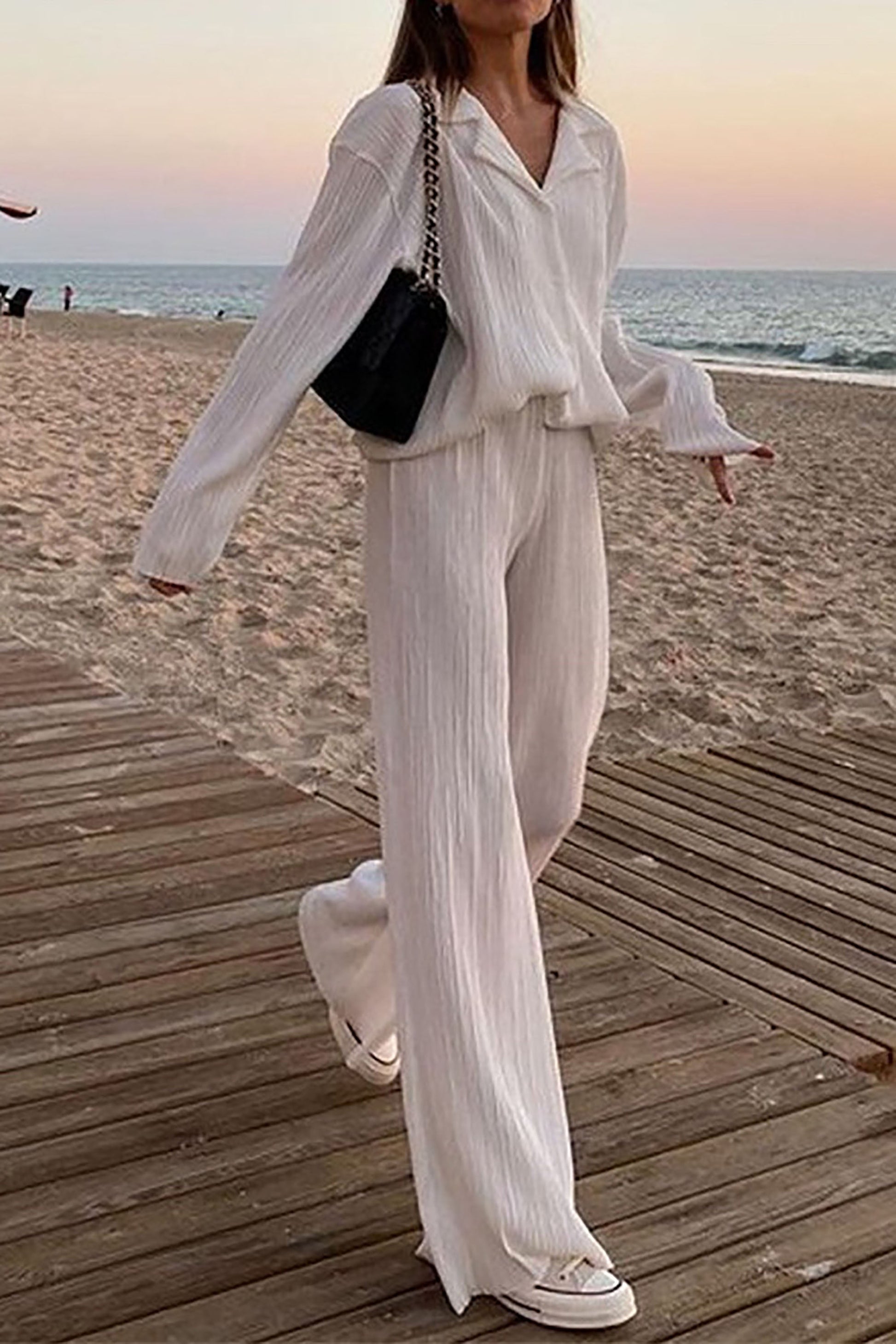 Dam Fritidsdräkt Slim Fit Hålmönster Andningsbar Vävmaterial 5