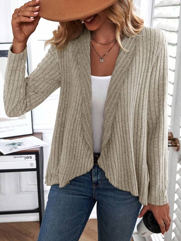 Dam Skjorta Långärmad Monokrom Design Högkvalitativt Tyg-6