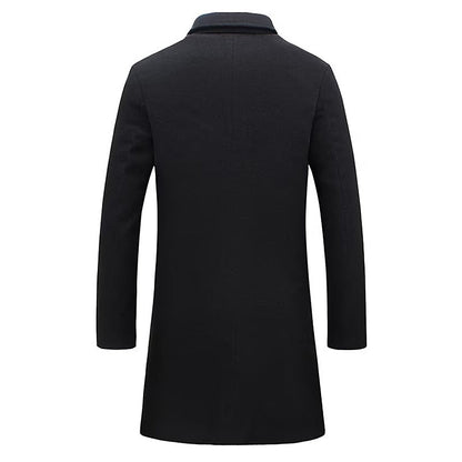 Herrkappa Ullblandning Elegant Gyllene Knappar-2