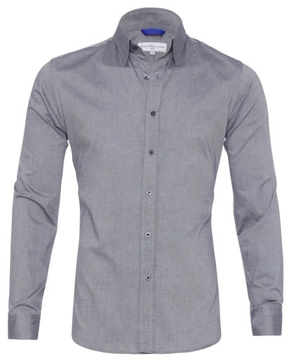 Herrskjorta Royal Oxford Dragkedja Strukturerad 97% Bomull 3% Elastan 4