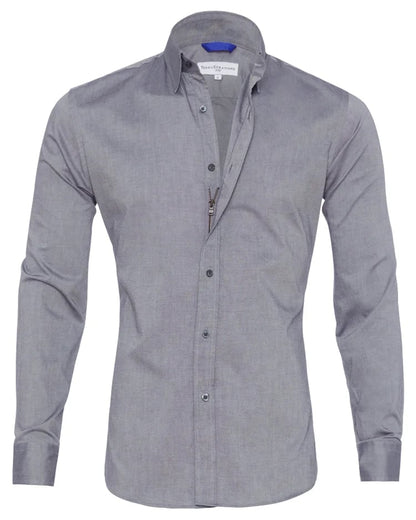 Herrskjorta Royal Oxford Dragkedja Strukturerad 97% Bomull 3% Elastan 5