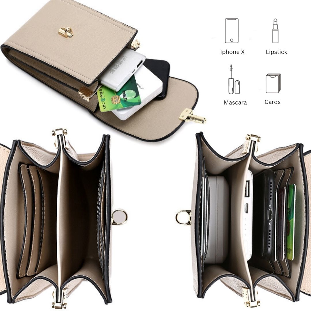 Dam Axelväska Veganläder Elegant Justerbar Rem Kompakt 18,5 cm 3