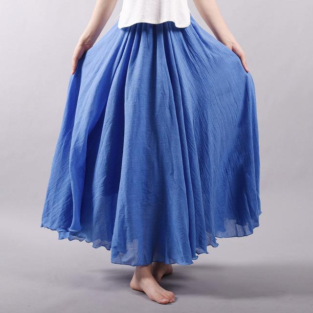 Variant image for Dam Maxikjol Boho Hög Midja Luftig Polyester-29