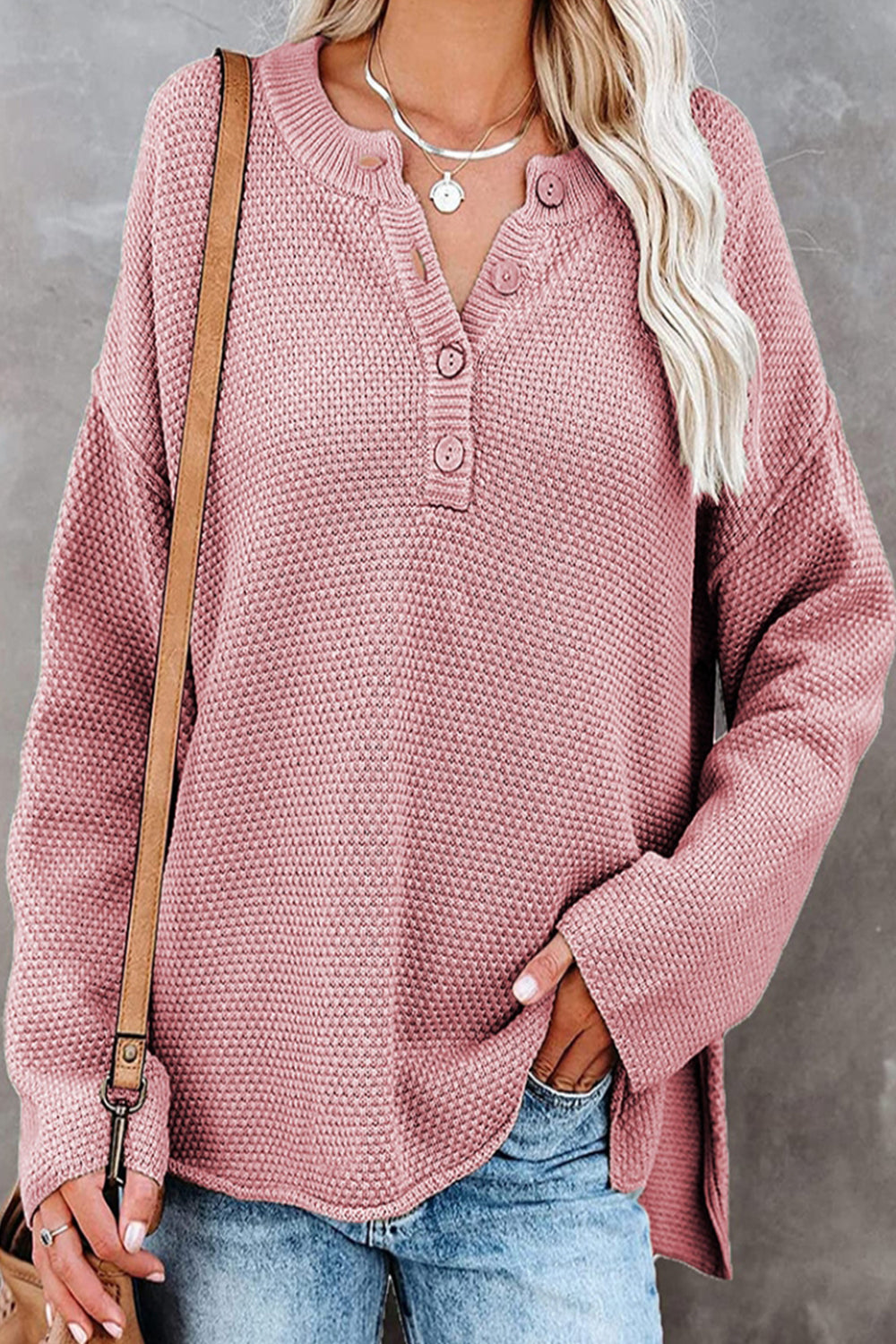 Variant image for Dam Tröja Rundhalsad med Slits Polyester Normal Passform-1