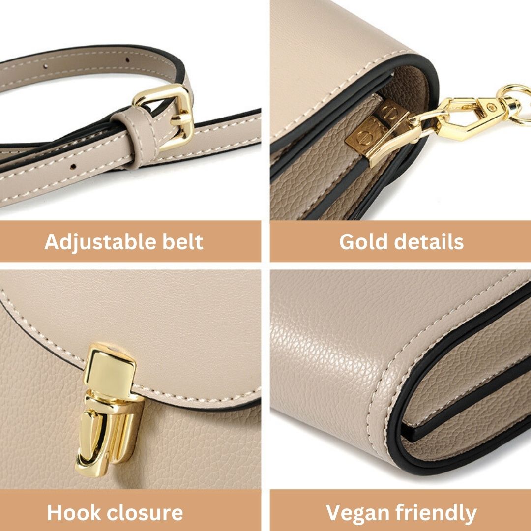Dam Axelväska Veganläder Elegant Justerbar Rem Kompakt 18,5 cm 4