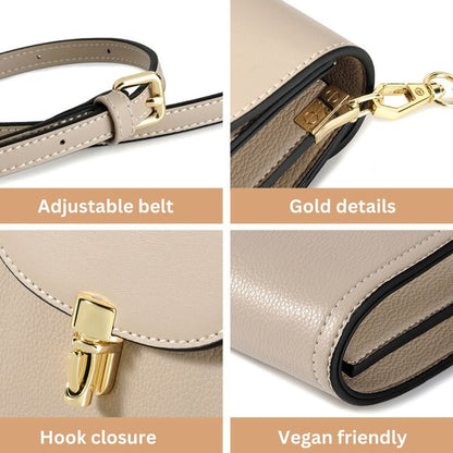 Dam Axelväska Veganläder Elegant Justerbar Rem Kompakt 18,5 cm 4