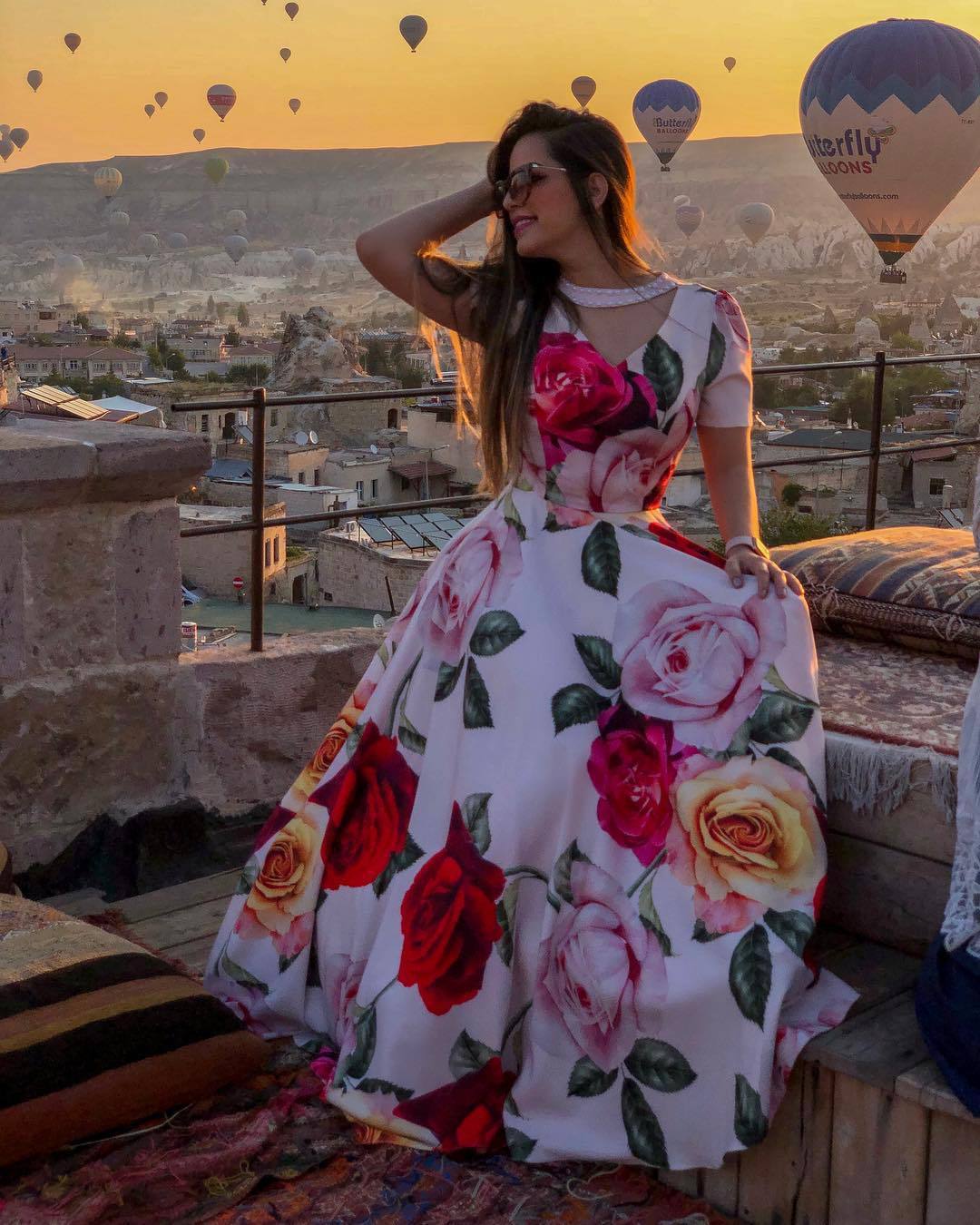 Kvinnors Kortärmad Klänning 3D-tryck Polyester Chiffon-1