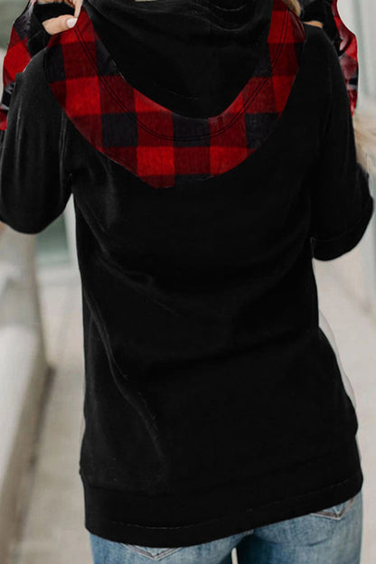 Dam Huvtröja Med Tryckad Design Polyester Långärmad Vid Passform-3