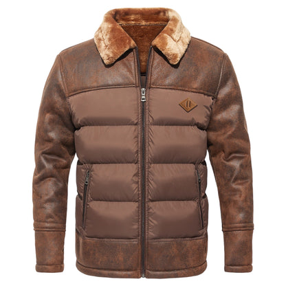 Herrskinnjacka Robust Läder Modern Design-2