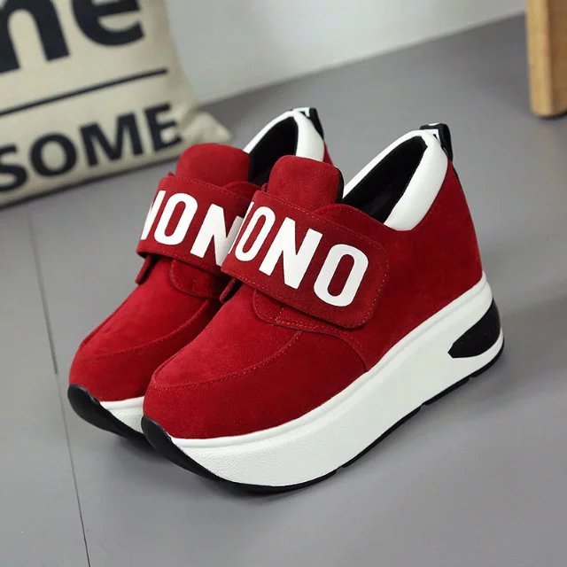 Kvinnors Sneakers Kardborrfäste Modern Platå Högkvalitativt Material-2
