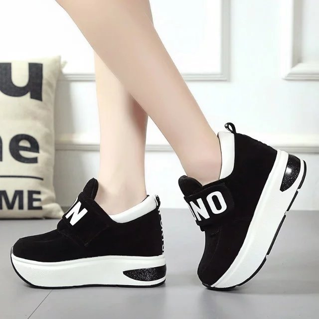 Kvinnors Sneakers Kardborrfäste Modern Platå Högkvalitativt Material-4