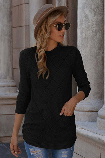 Stickad Dam Tröja Kortärmad Slim Fit i Mjuk Polyester - Elegant Rund Halsdesign 6