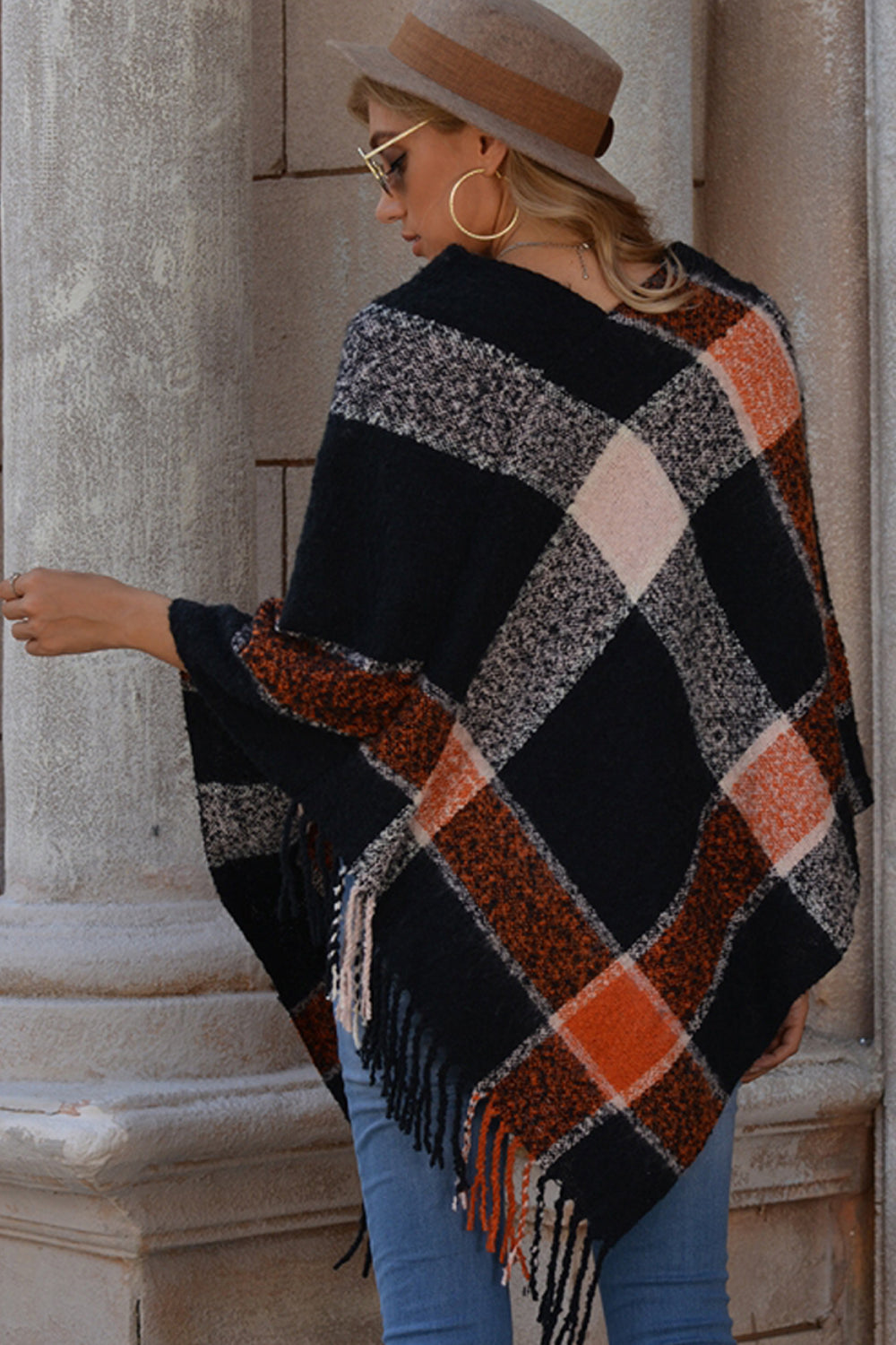 Dam Tröja Asymmetrisk V-hals Ärmlös Polyester med Tofsar-3