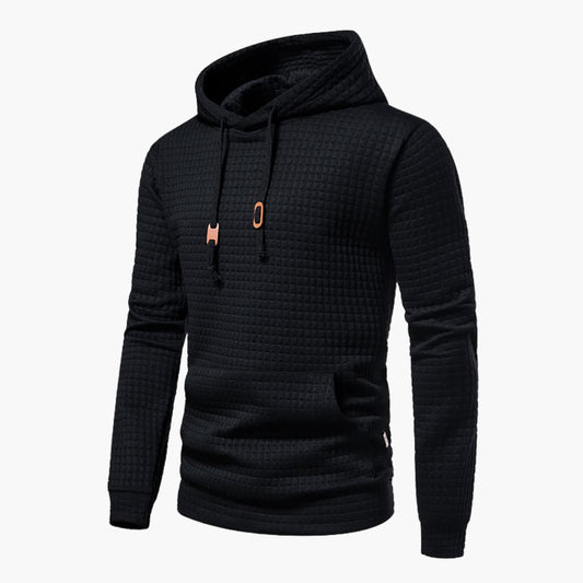 Lång Hoodie Dam med Huva och Karomönster i 100% Bomull - Avslappnad Passform för Kyliga Dagar 1