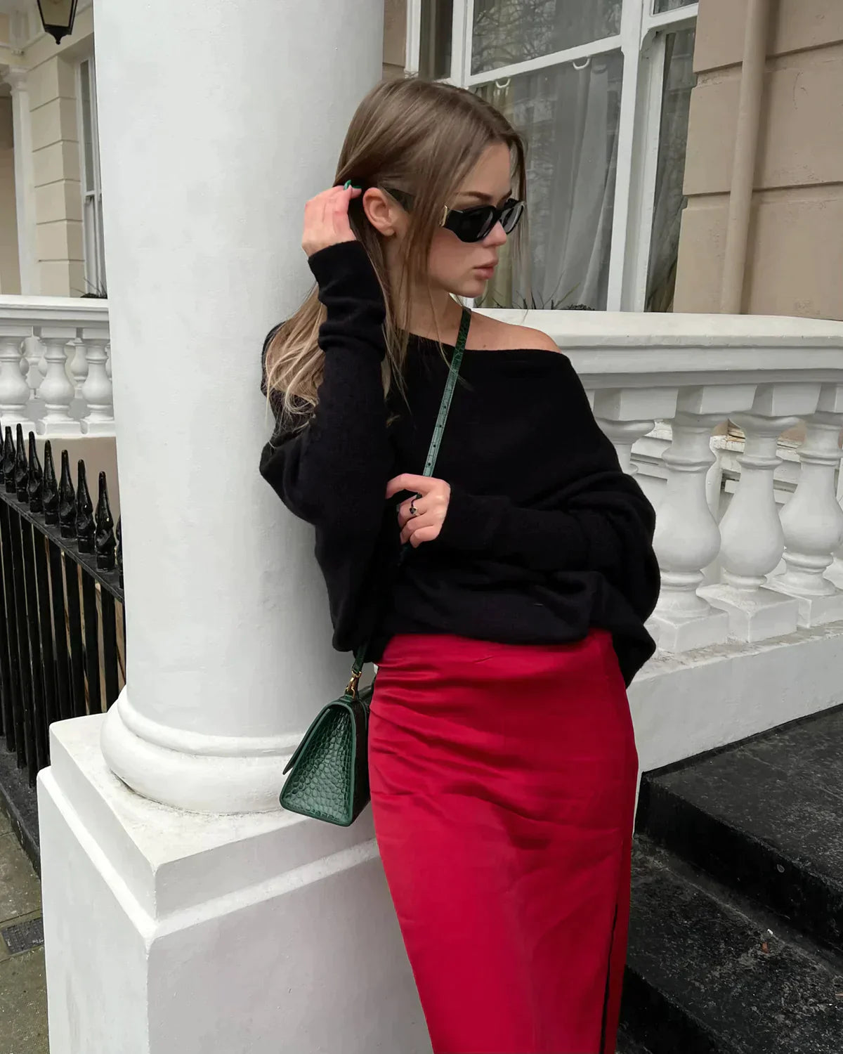 Dam Asymmetrisk Topp Draperad Viskosblandning 9