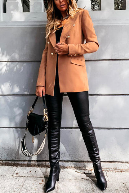 Dam Blazer Dubbelknappad Öppen Framsida i Bomull och Polyester-6