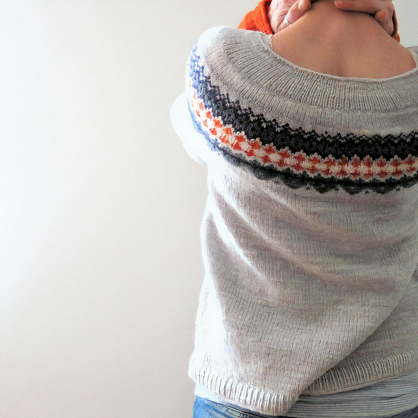 Stickad Dam Tröja Båthalsring Mysig Design Högkvalitativ Fiber-2