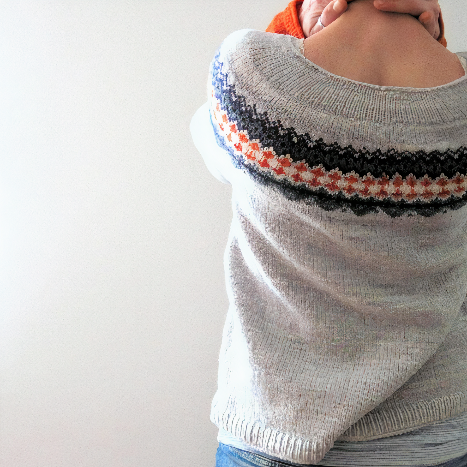 Stickad Dam Tröja Båthalsring Mysig Design Högkvalitativ Fiber-2