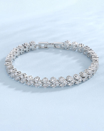 Variant image for Kvinnors Tennisarmband Silver med Hjärt-Zirkoniumstenar Elegant Design-2