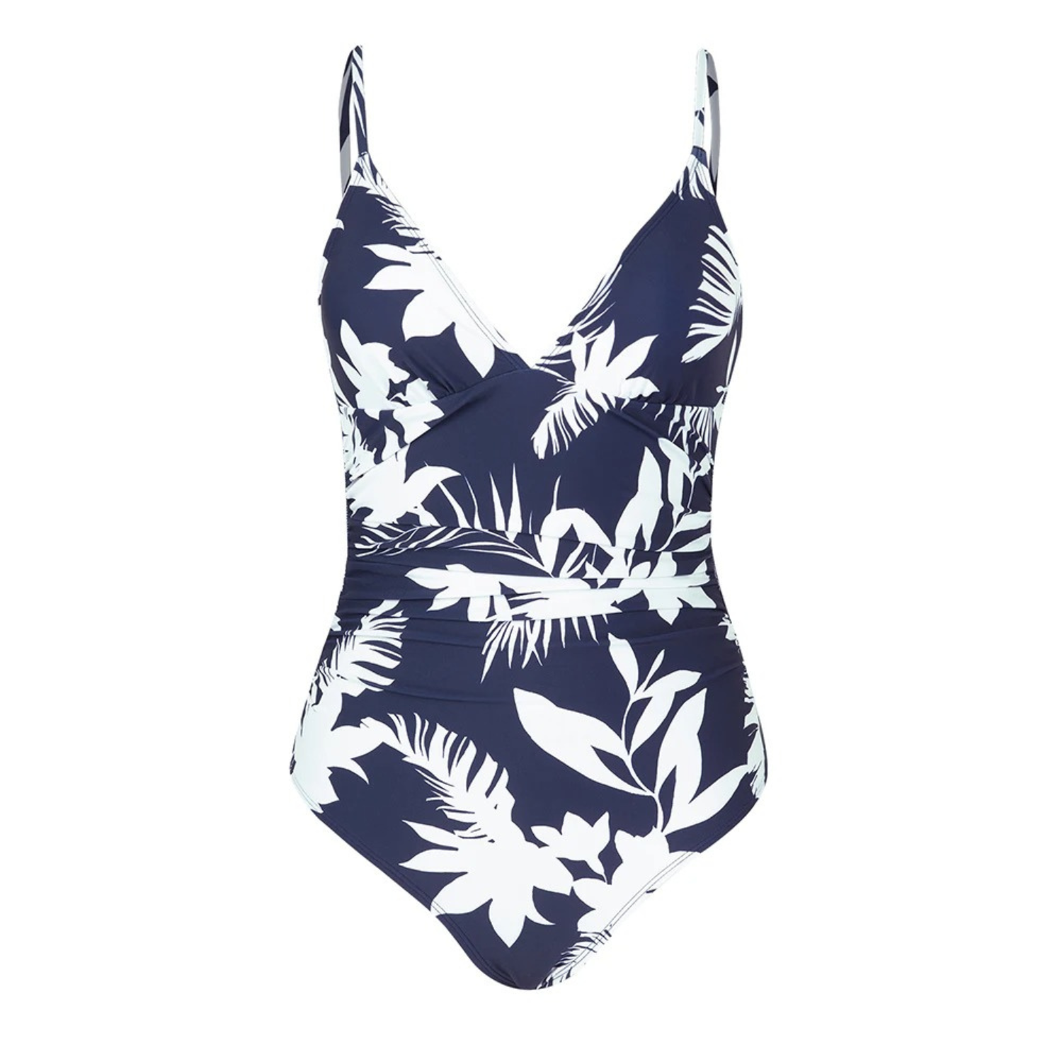Baddräkt Dam Monokini Ribbat Polyester med Djup V-ringning-5