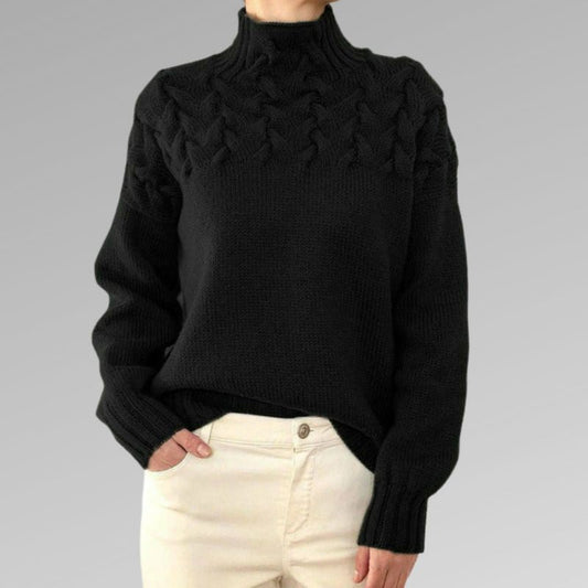 Dam Turtleneck Tröja Mjuk Akrylblandning Varm och Bekväm-1
